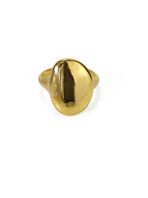 Gold large oval ring Brass Irregular Minimalist Band Ring