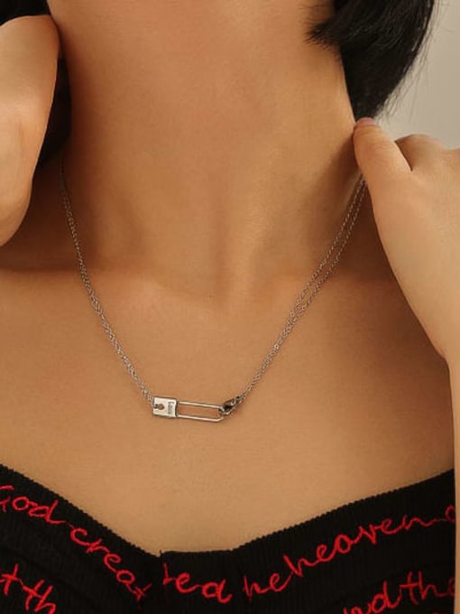 ACCA Titanium Steel Locket Minimalist Pin Pendant  Necklace 2