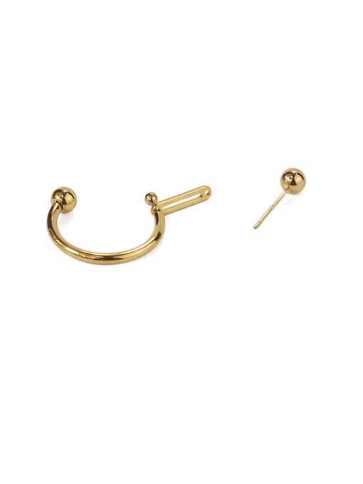 ACCA Brass  Minimalist Smooth C shape Drop Earring 2