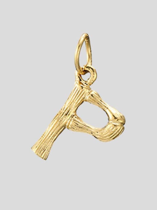 P 14 K gold Titanium 26 Letter Minimalist Initials Necklace