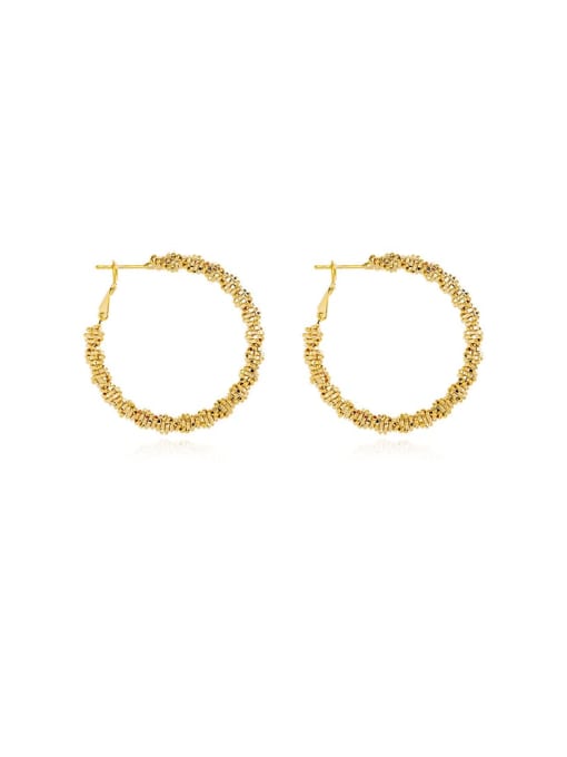 14 K gold Brass  Hollow Geometric Minimalist Stud Earring