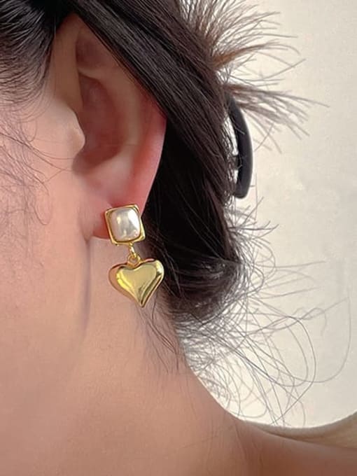 ZRUI Alloy Imitation Pearl Geometric Minimalist Drop Earring 1