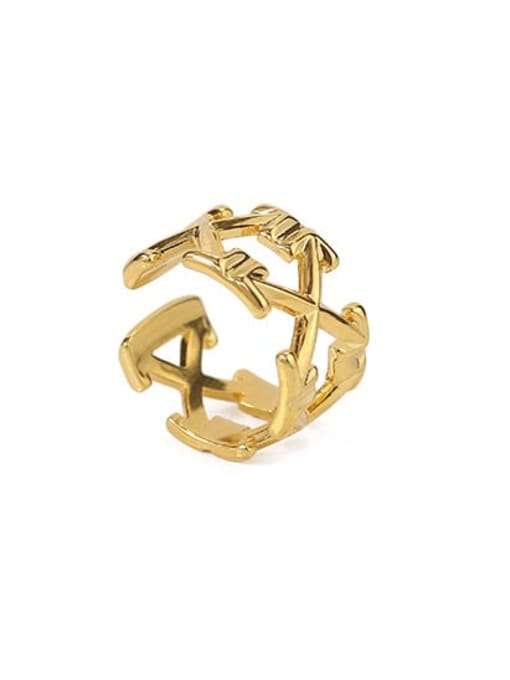 ACCA Brass Smooth Vintage Letter X  Band Ring 0