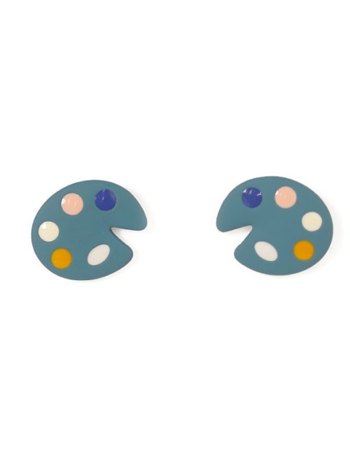 Five Color Alloy Enamel Geometric Cute Stud Earring 3