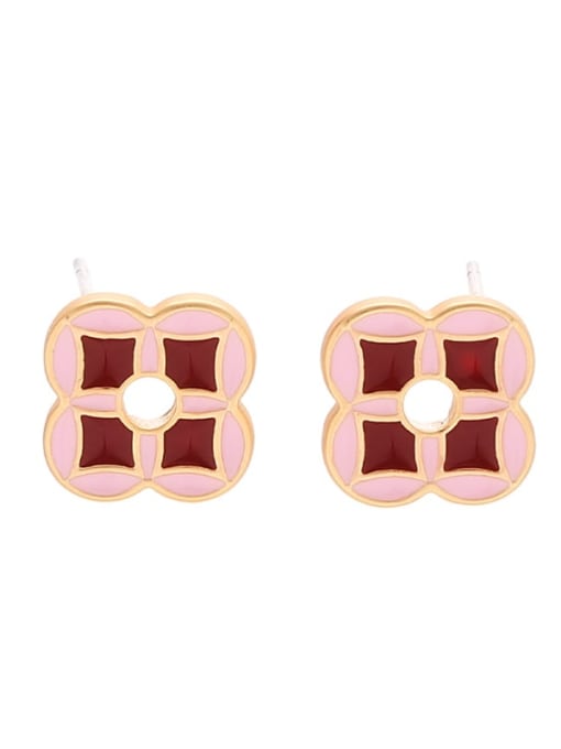 Option 1 Brass Enamel Geometric Ethnic Stud Earring