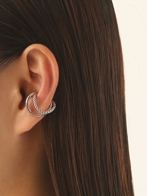 ACCA Brass Hollow Geometric Minimalist Single Earring 2