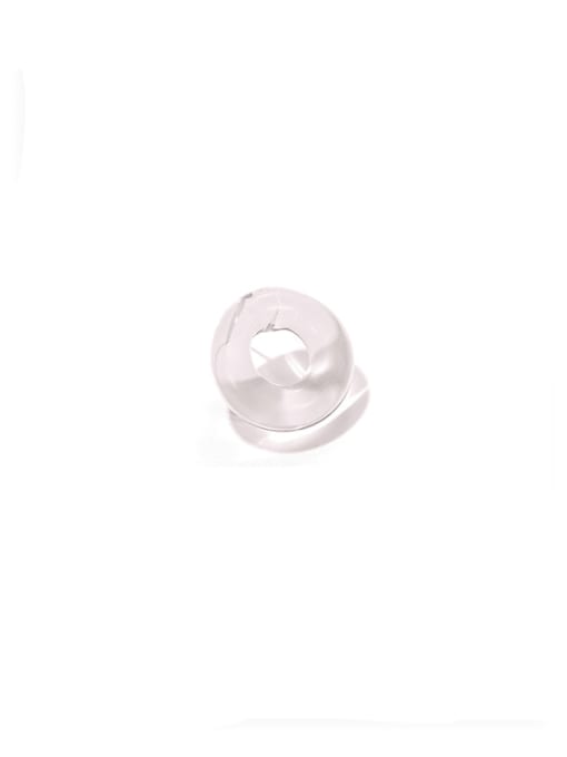 White single Brass Glass Stone Geometric Hip Hop Single Earring