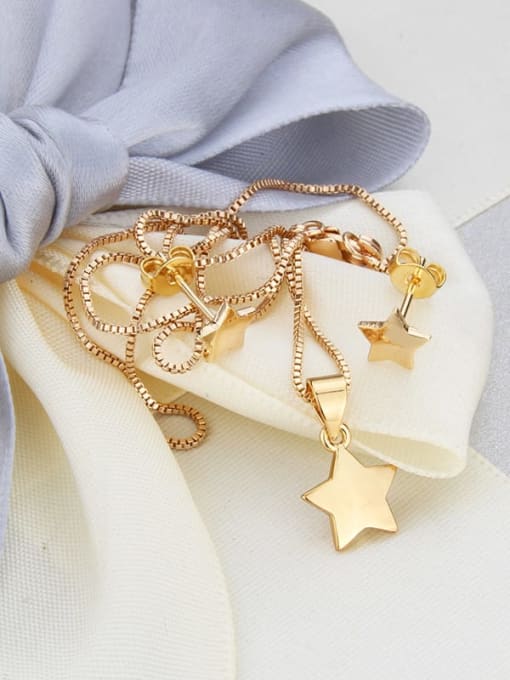 renchi Brass Star Earring and Necklace Set 2