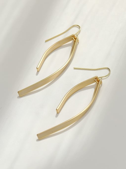 HYACINTH Brass Smooth Irregular Minimalist Hook Trend Korean Fashion Earring 0