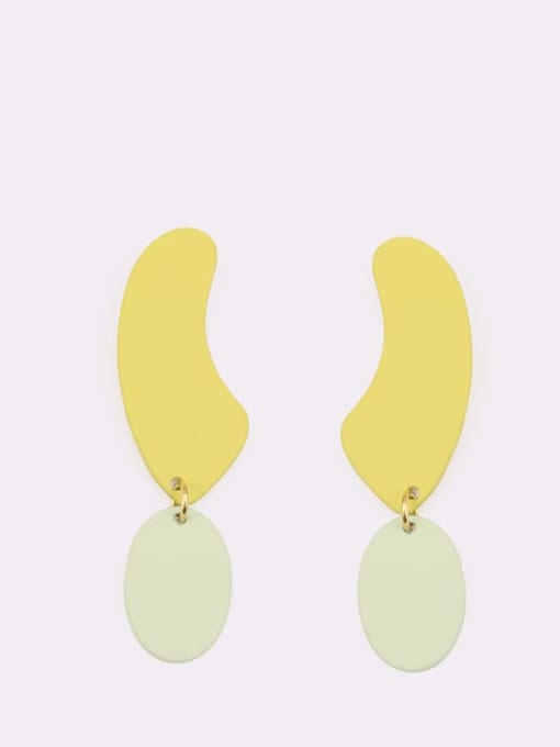 Yellow green Earrings Alloy Enamel Geometric Minimalist Drop Earring