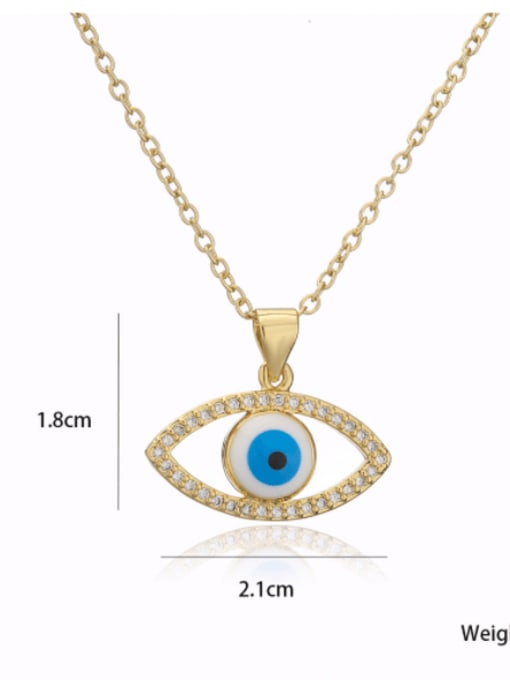 AOG Brass Rhinestone Enamel Evil Eye Vintage geometry Pendant Necklace 2