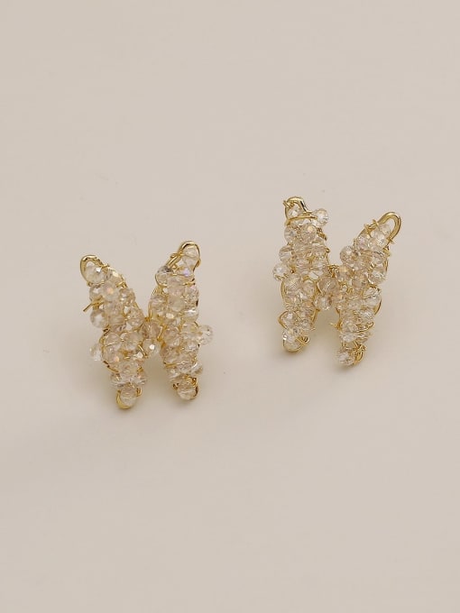 HYACINTH Brass Crystal Butterfly Ethnic Stud Trend Korean Fashion Earring 1