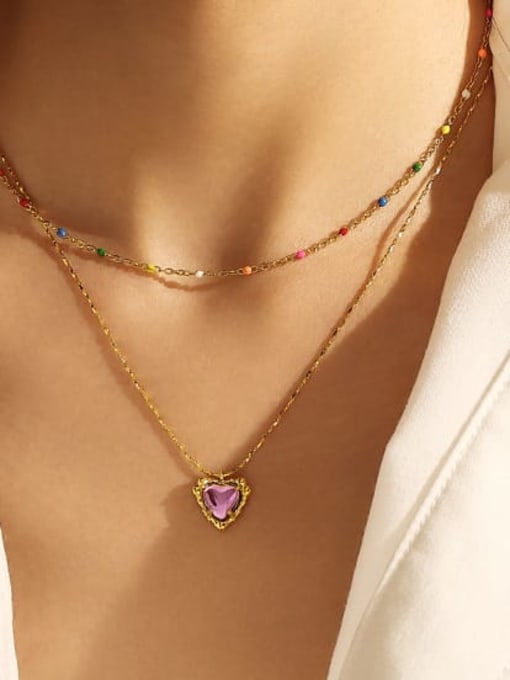 ACCA Brass Heart Vintage Necklace 1