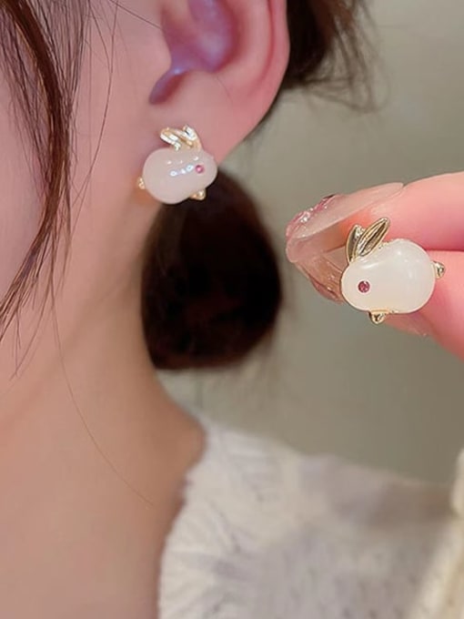 YOUH Brass Rabbit Cute Stud Earring 1