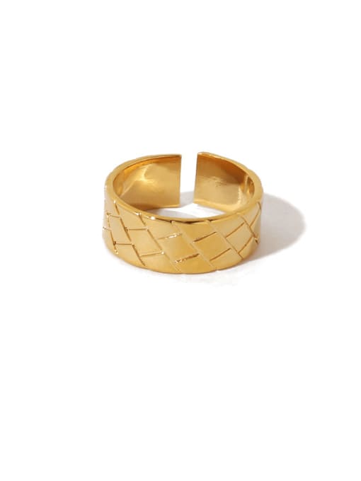 Section 3 Brass Hollow Geometric Chain Vintage Band Ring