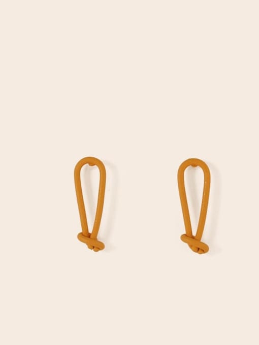 Orange Earrings Alloy Enamel Geometric Cute  Knot Stud Earring