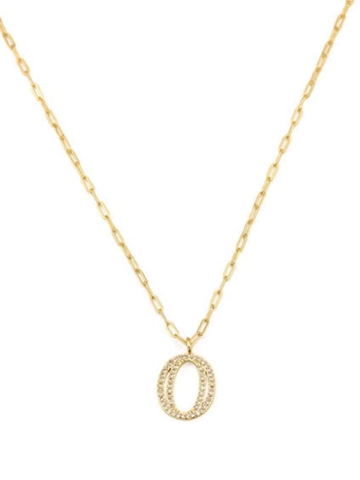 0 Brass Cubic Zirconia Number Dainty Pendant Necklace