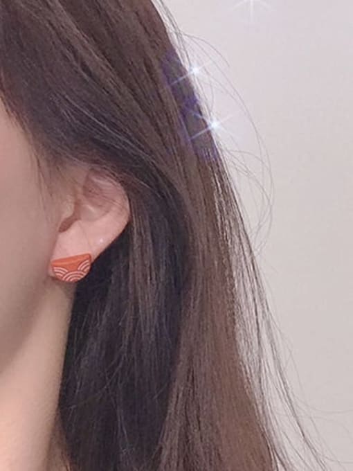 Five Color Alloy Enamel Geometric Cute Stud Earring 1