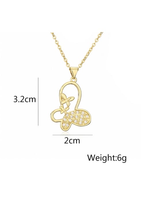 AOG Brass Cubic Zirconia Butterfly Hip Hop Necklace 2