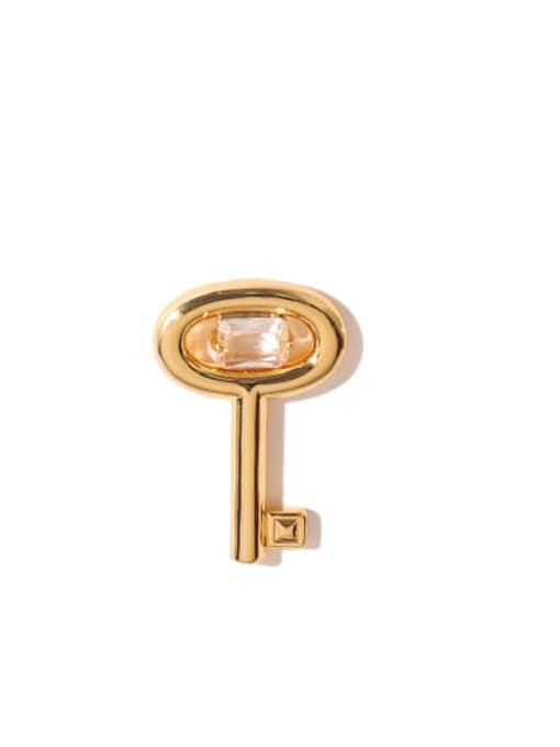 Gold (Single-Only One) Brass Hollow Key Minimalist Single Earring(Single-Only One)