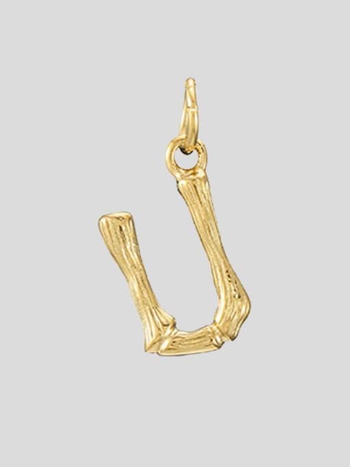 U 14K Gold Titanium Steel Letter Minimalist Necklace