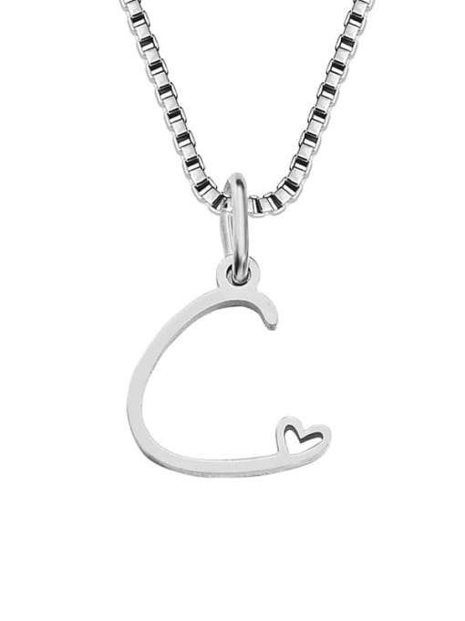C stainless steel Stainless steel Letter Minimalist Necklace