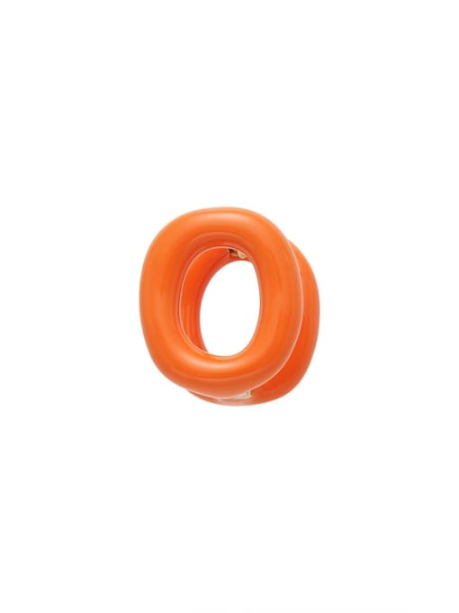 Letter O Orange (Sold Only) Brass Enamel Message Cute Single Earring