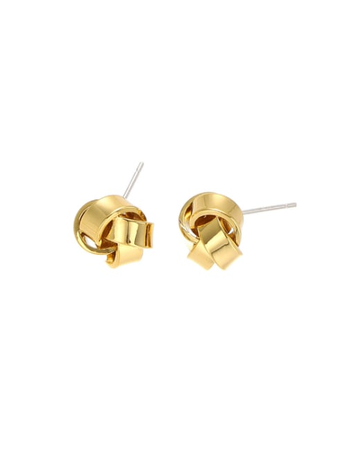 Twisted flower earrings Brass Geometric Minimalist Stud Earring