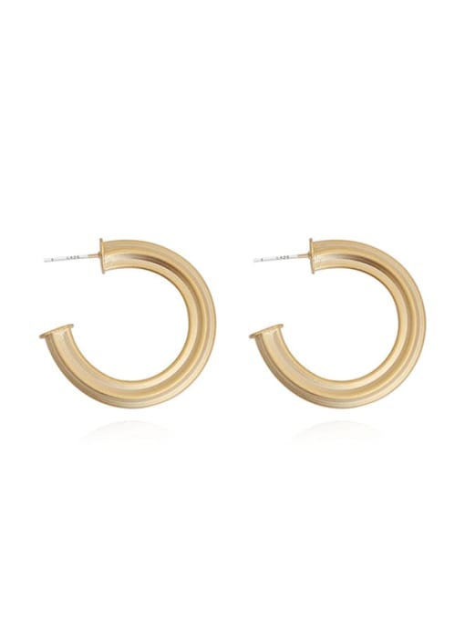 HYACINTH Copper C-shaped geometric minimalist study Trend Korean Fashion Earring 0