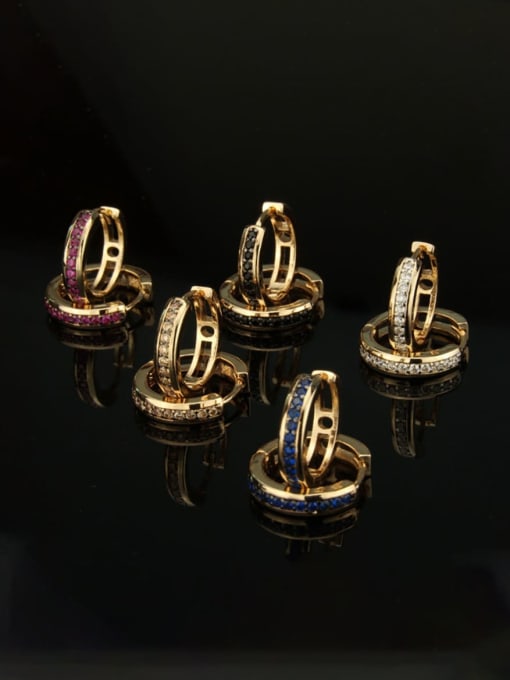 renchi Brass Cubic Zirconia Round Dainty Hoop Earring 1