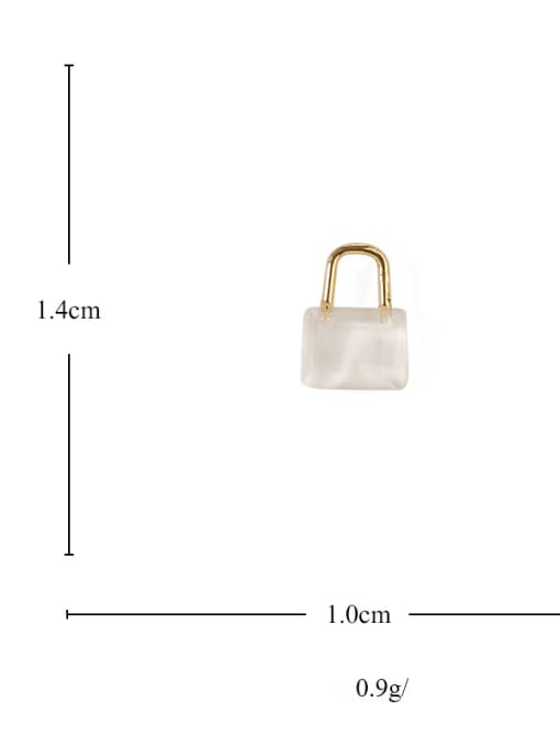 ACCA Brass Cubic Zirconia Locket Minimalist Huggie Earring 3