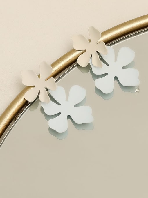 HYACINTH Brass smooth Flower Minimalist Drop Trend Korean Fashion Earring 2