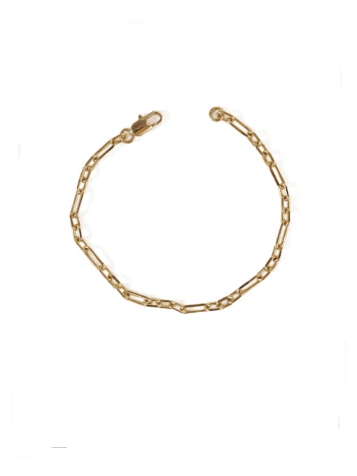 1 Cara gold Brass Imitation Pearl Geometric Chain Vintage Link Bracelet