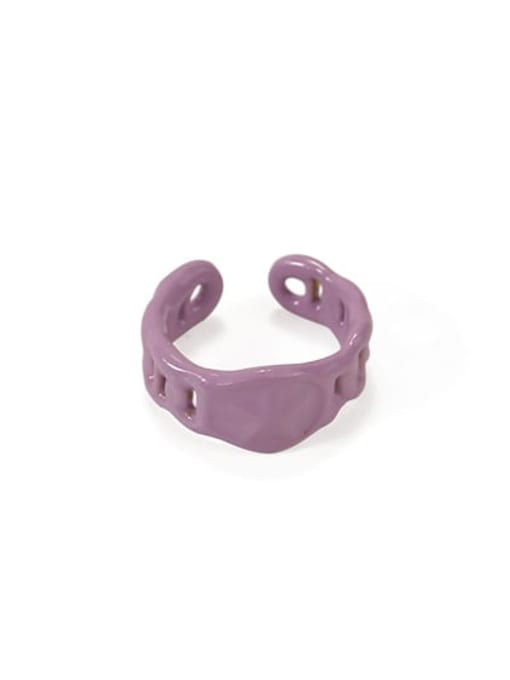 Purple ring Zinc Alloy Enamel Irregular Vintage Band Ring