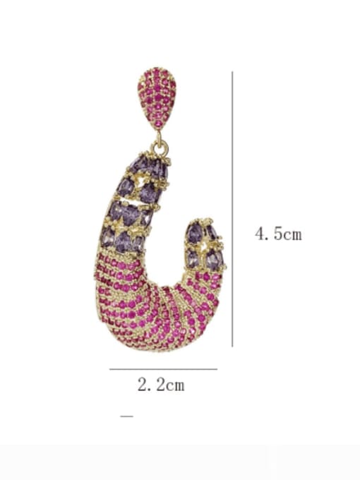 SUUTO Brass Cubic Zirconia Irregular Luxury Drop Earring 2