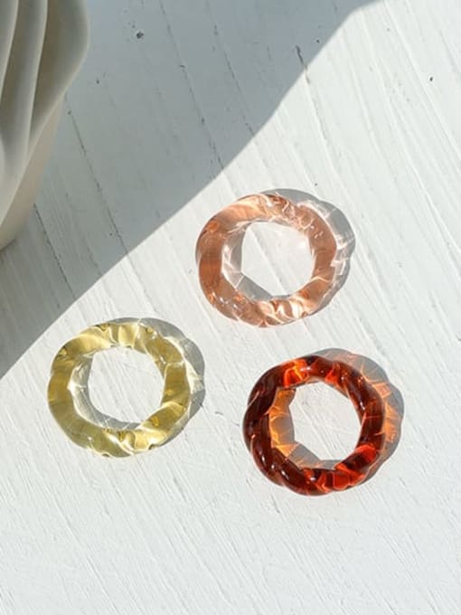 Five Color Hand Glass  Geometric Minimalist Band Ring 4