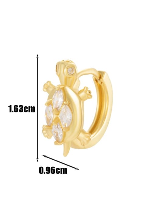 1 # Golden -- Single Brass Cubic Zirconia Animal Trend Single Earring