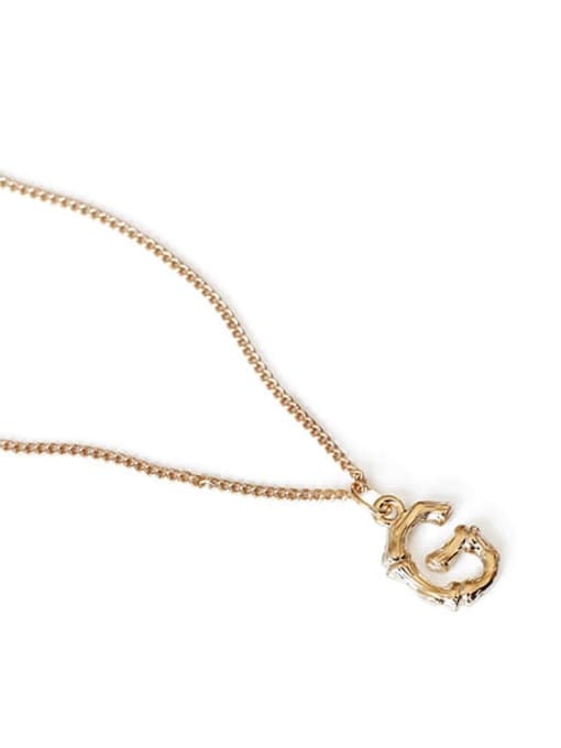 G Brass Letter Pendant Artisan Necklace