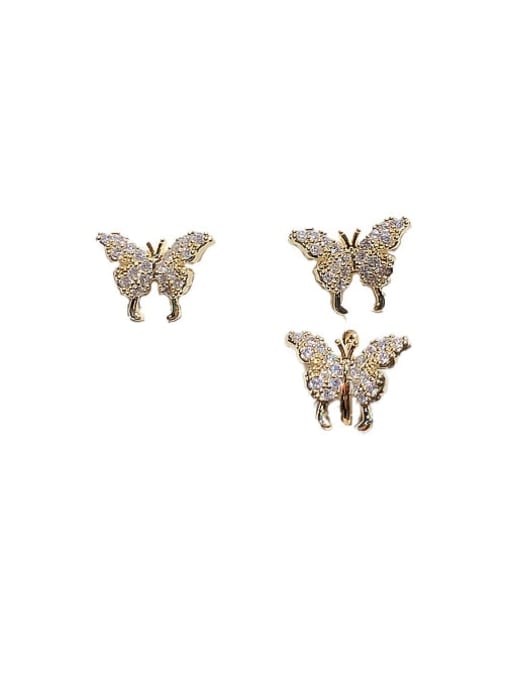 Papara Alloy Cubic Zirconia Cute Butterfly  Stud Earring 0