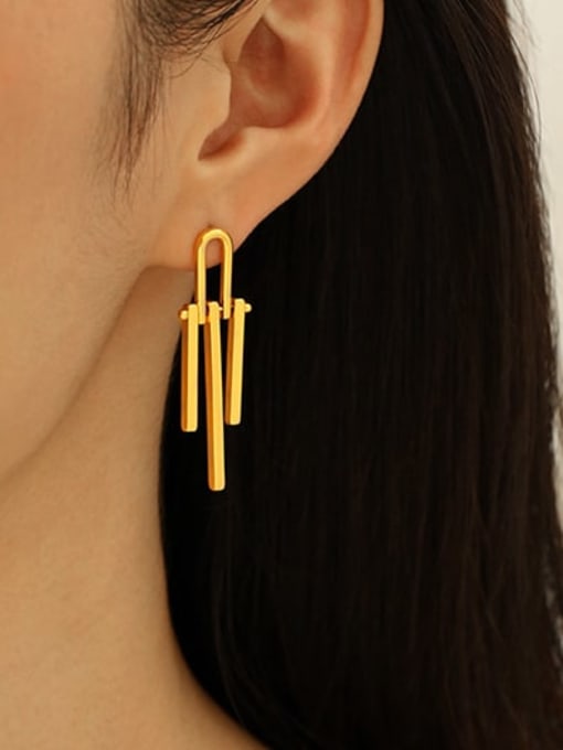 ACCA Brass Line  Tassel Minimalist Drop Earring 1