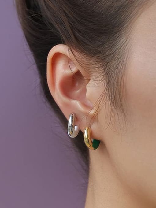 Five Color Brass Enamel Geometric Minimalist Stud Earring 1