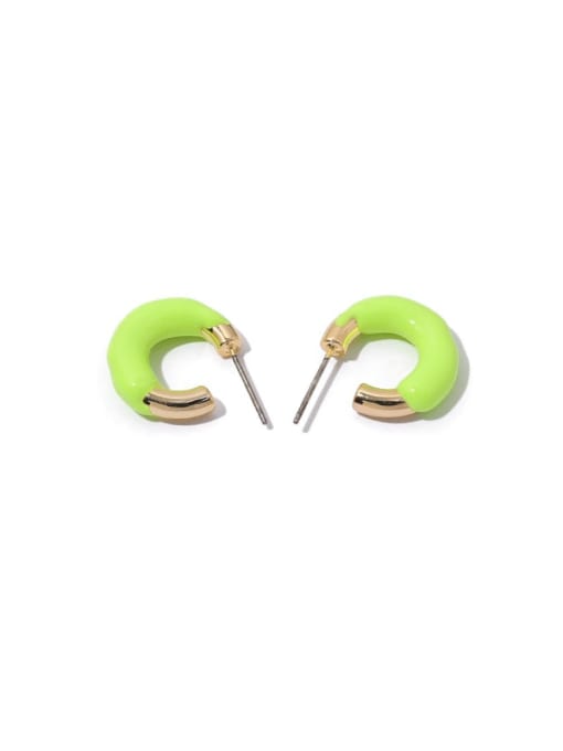 ACCA Brass Enamel Geometric Minimalist Stud Earring 0