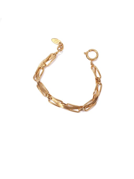 Gold Bracelet Brass Geometric Minimalist Hollow  Chain Necklace