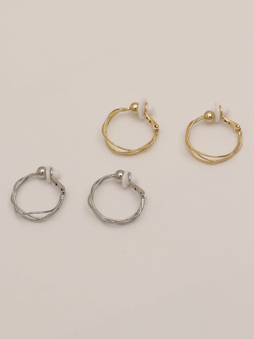 HYACINTH Brass Imitation Pearl Geometric Vintage Hoop Trend Korean Fashion Earring 0