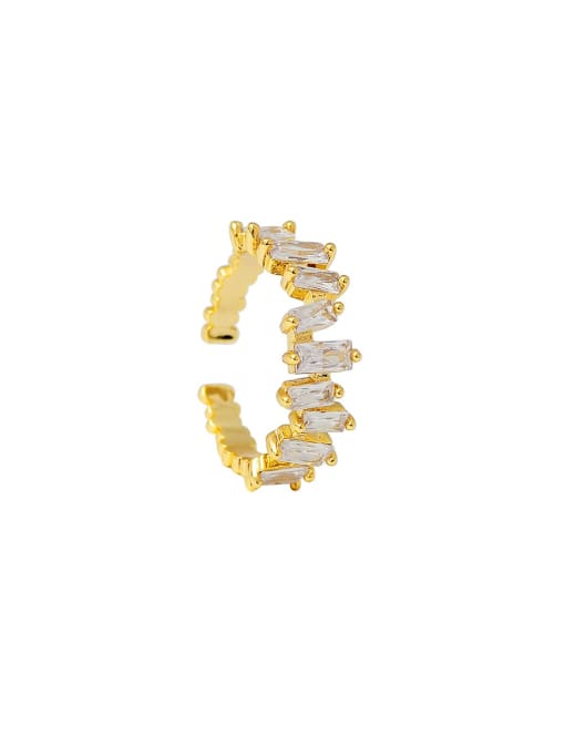 HYACINTH Copper Irregular Cubic Zirconia Dainty Band Fashion Ring 3