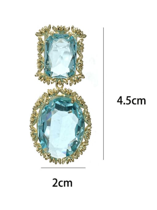 SUUTO Brass Cubic Zirconia Geometric Luxury Drop Earring 1