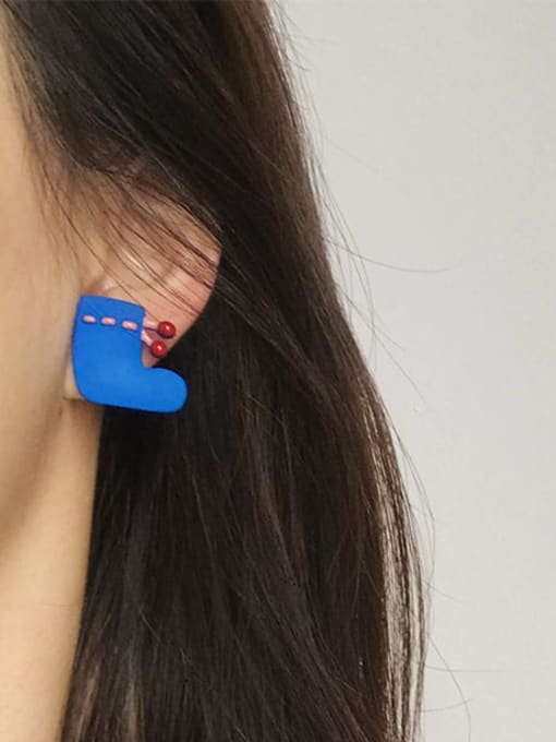Five Color Alloy Acrylic Geometric Cute Stud Earring 1