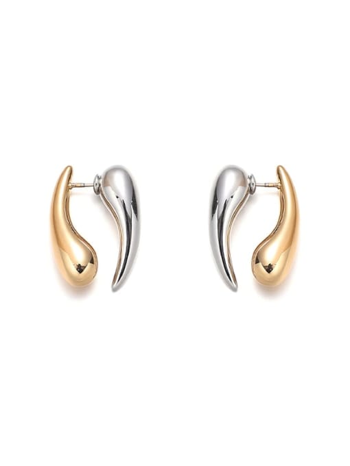 Droplet earrings Brass Water Drop Minimalist Stud Earring