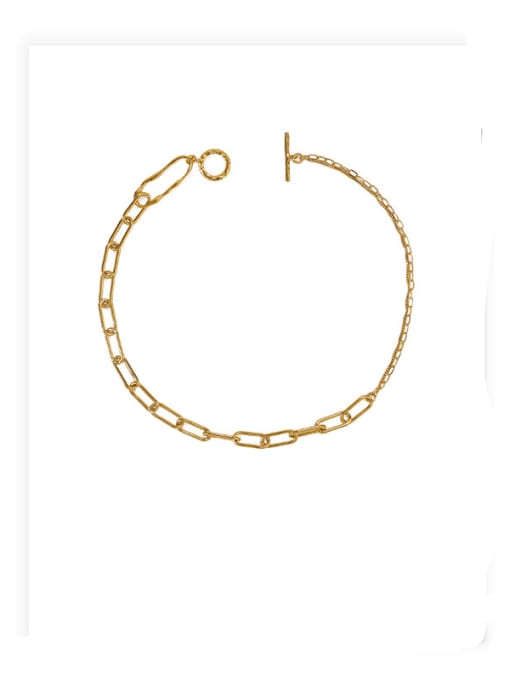 golden Brass Hollow Geometric Vintage  chain Necklace