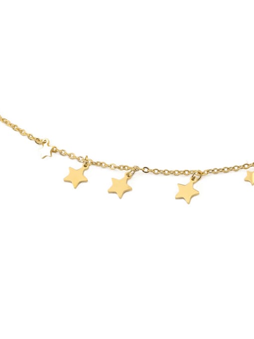 gold Titanium Steel  Smooth Star Minimalist Necklace